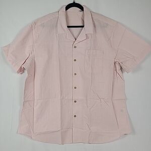 NEW Flex Mens Luxury Collection Designed in Italy Short Sleeve Pink Shirt Sz 3XL